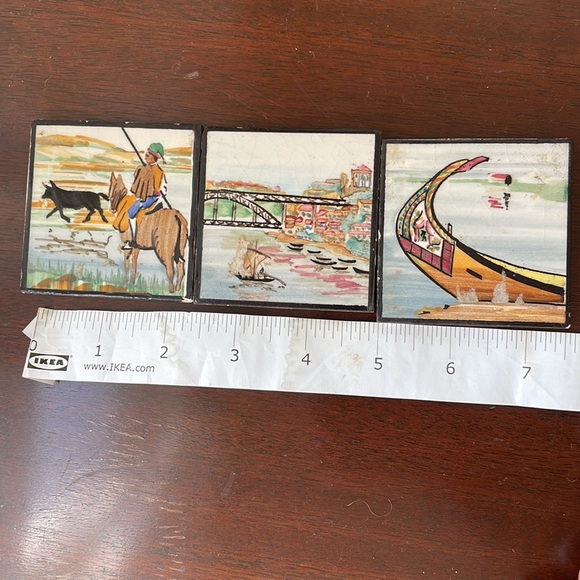 3 Vintage tiles. 3 Aleluia Aveiro hand painted. Portugal. - Picture 7 of 9